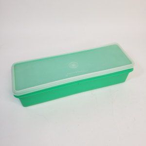 Vtg Tupperware Vegetable Crisper 892-4 w/ Sheer Lid 893-4 Celery Keeper Green